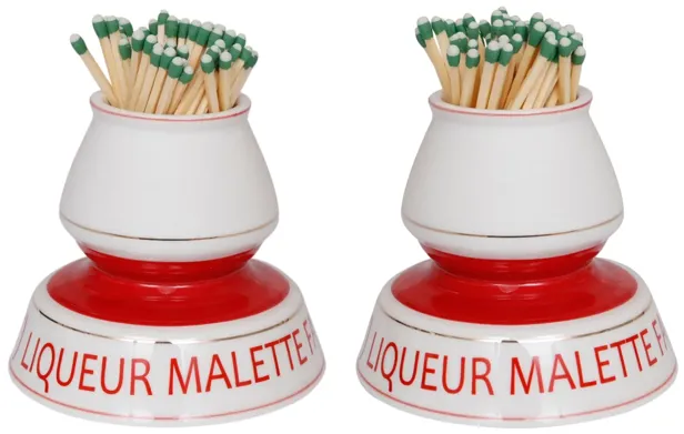 Liqueur Malette Match Strikers - a Pair - Interesting Things - White