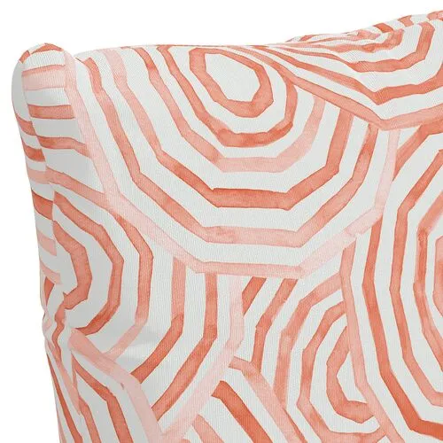 Umbrella Swirl Outdoor Pillow - Coral