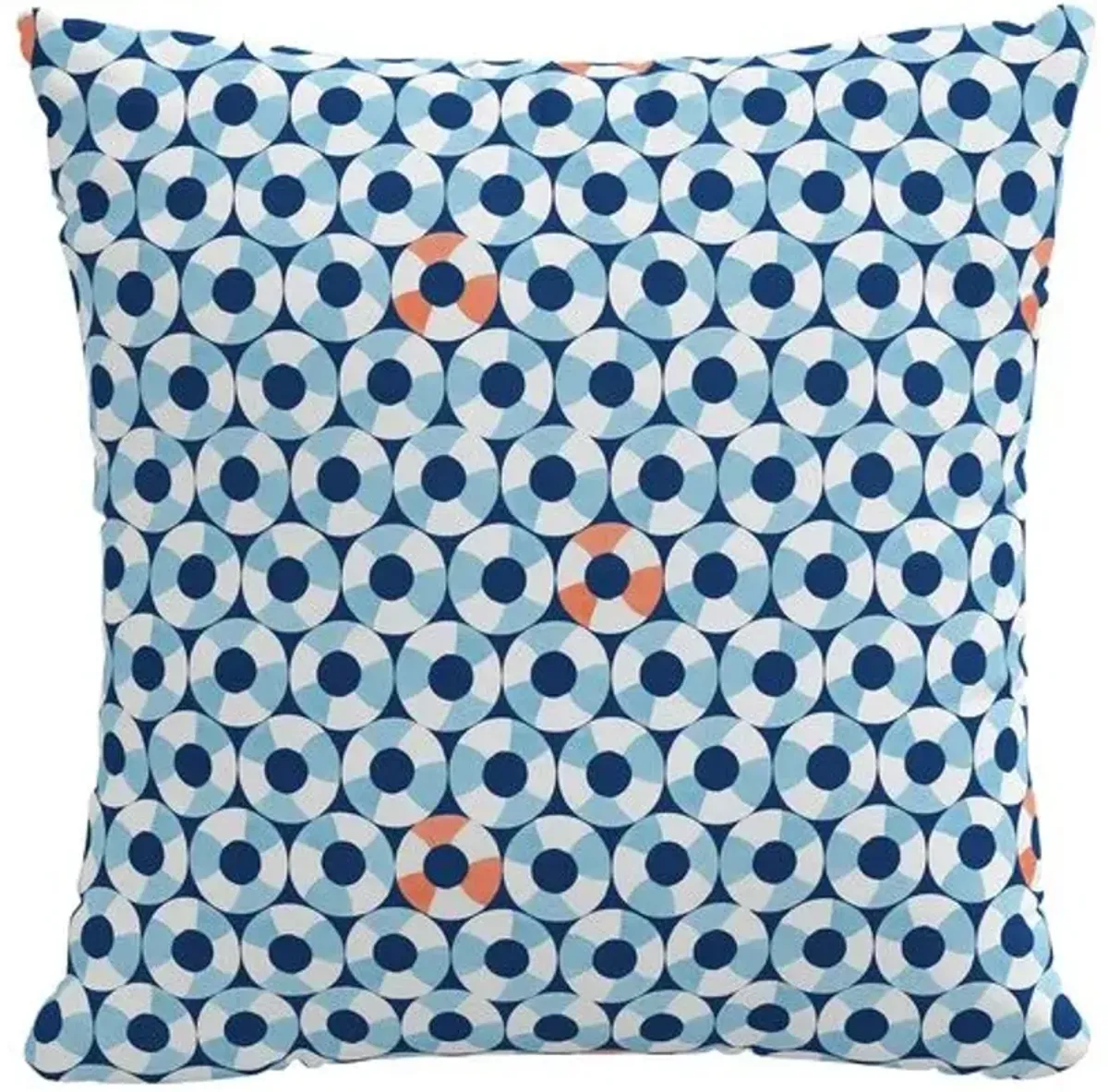 The Pool Floats Cotton Pillow - Blue