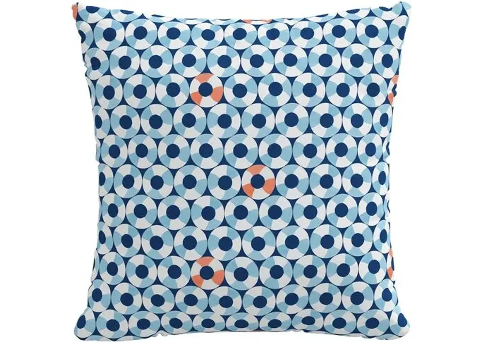 The Pool Floats Cotton Pillow - Blue