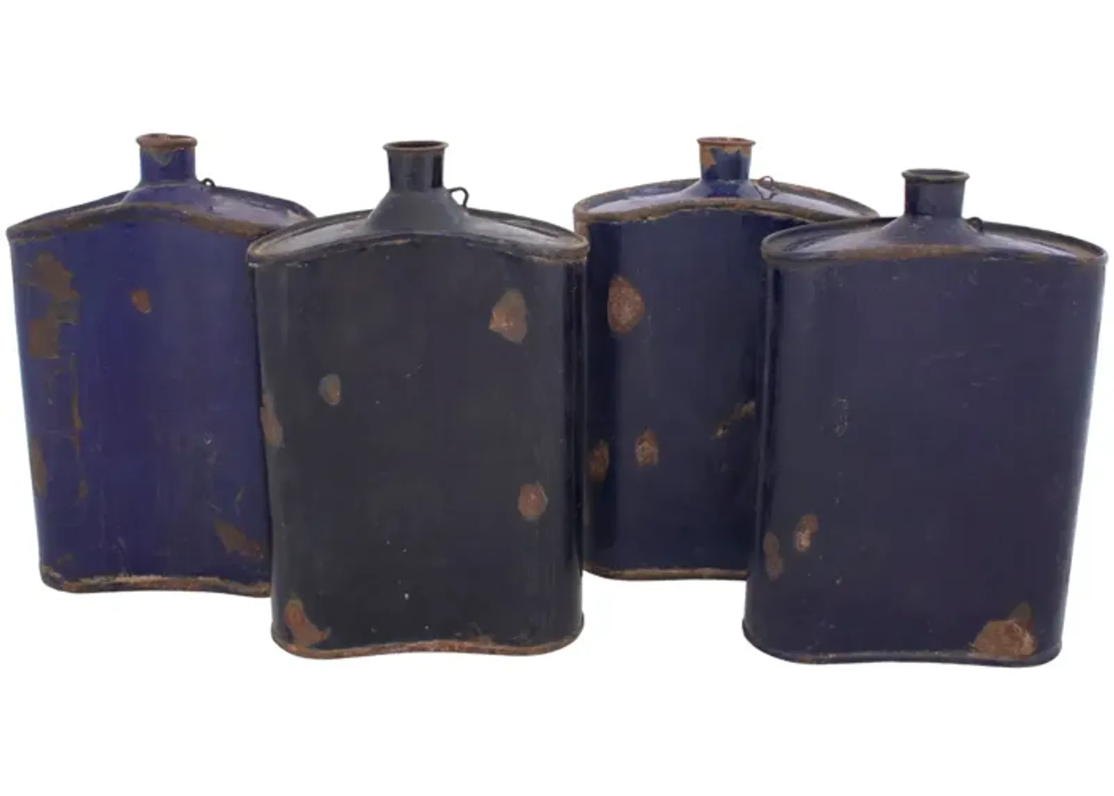 Antique Enamel Canteens - Set of 4 - G3Q Designs - Blue