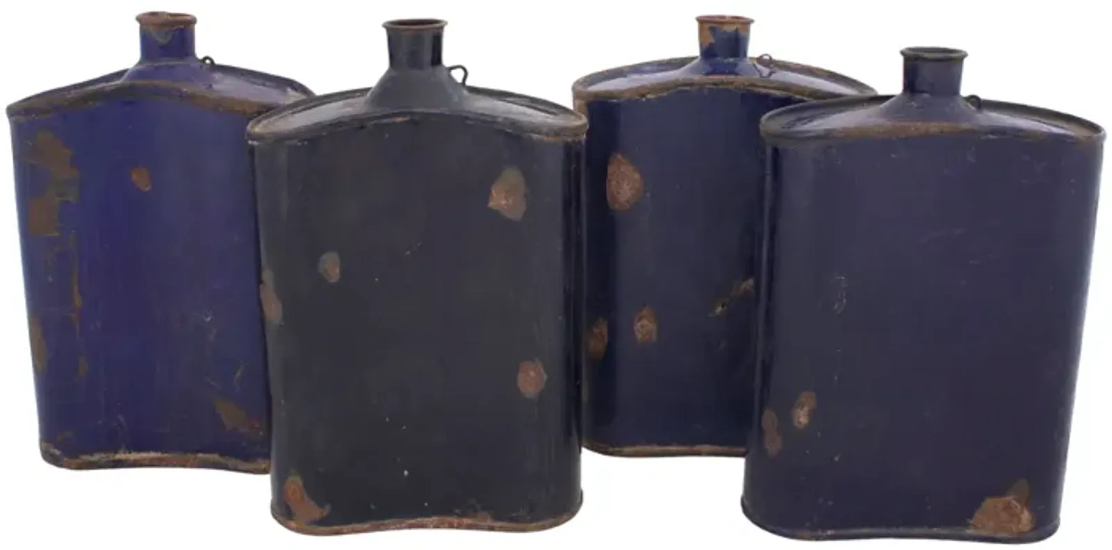 Antique Enamel Canteens - Set of 4 - G3Q Designs - Blue