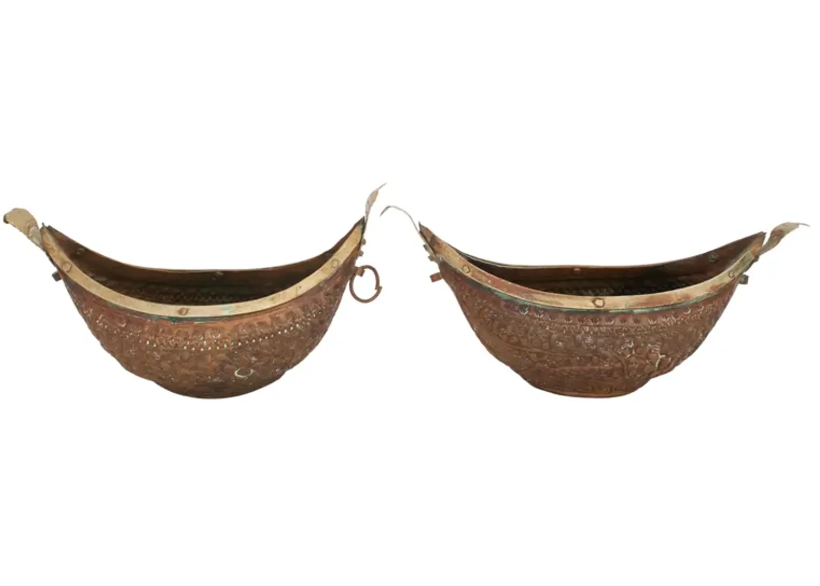 Turkish Copper Candle Holders - Set of 2 - G3Q Designs - brown