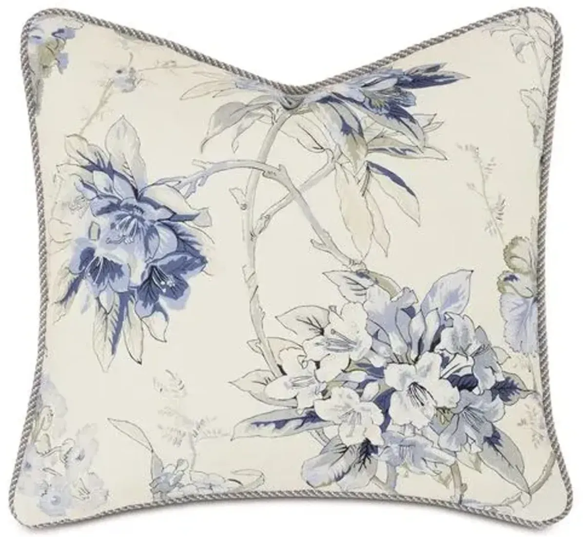 Liesl 20x20 Floral Pillow - Blue