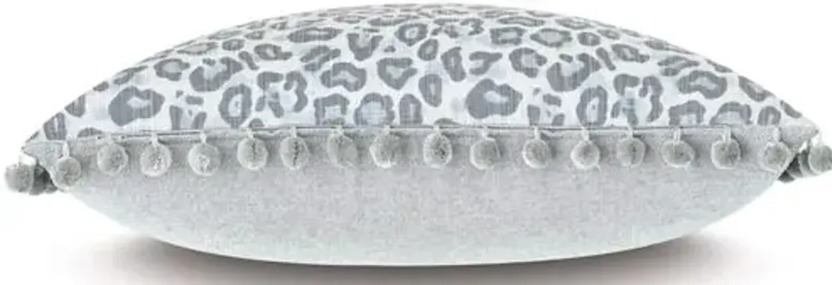 Liesl 24x24 Ball Trim Pillow - Blue/Gray