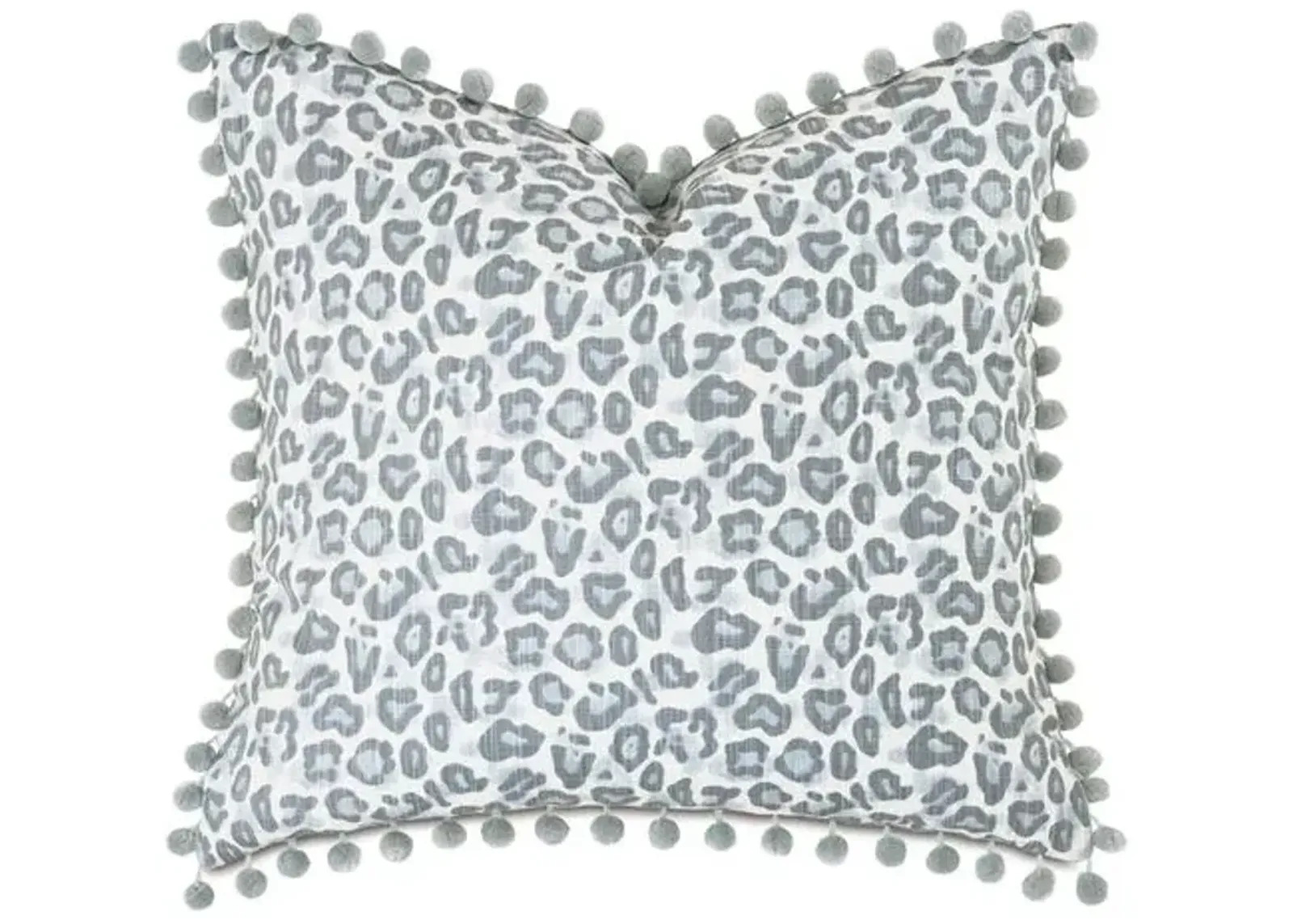 Liesl 24x24 Ball Trim Pillow - Blue/Gray