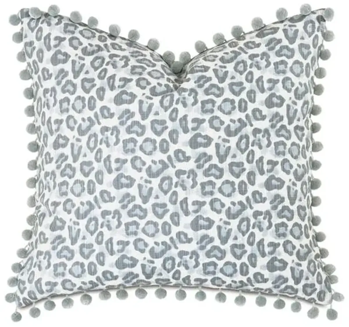 Liesl 24x24 Ball Trim Pillow - Blue/Gray