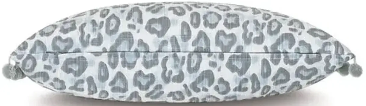 Liesl Leopard Print Lumbar Pillow - Blue/Gray