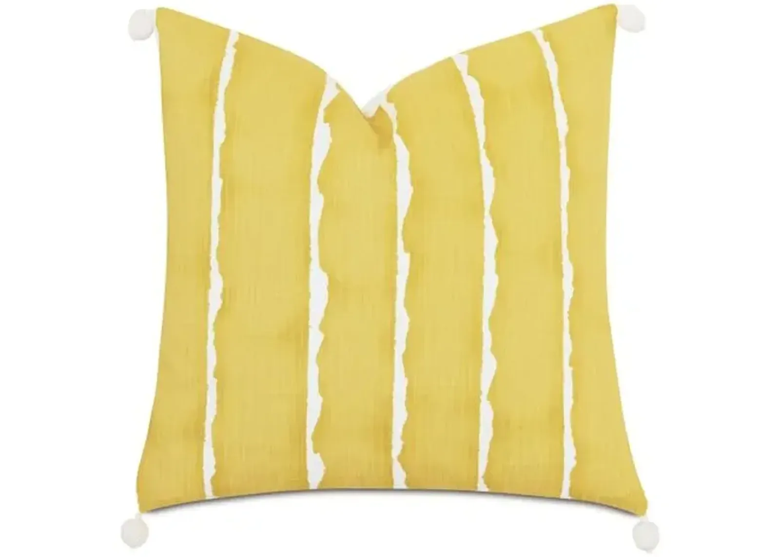 Meyer 20x20 Ball Trim Pillow - Yellow Linen