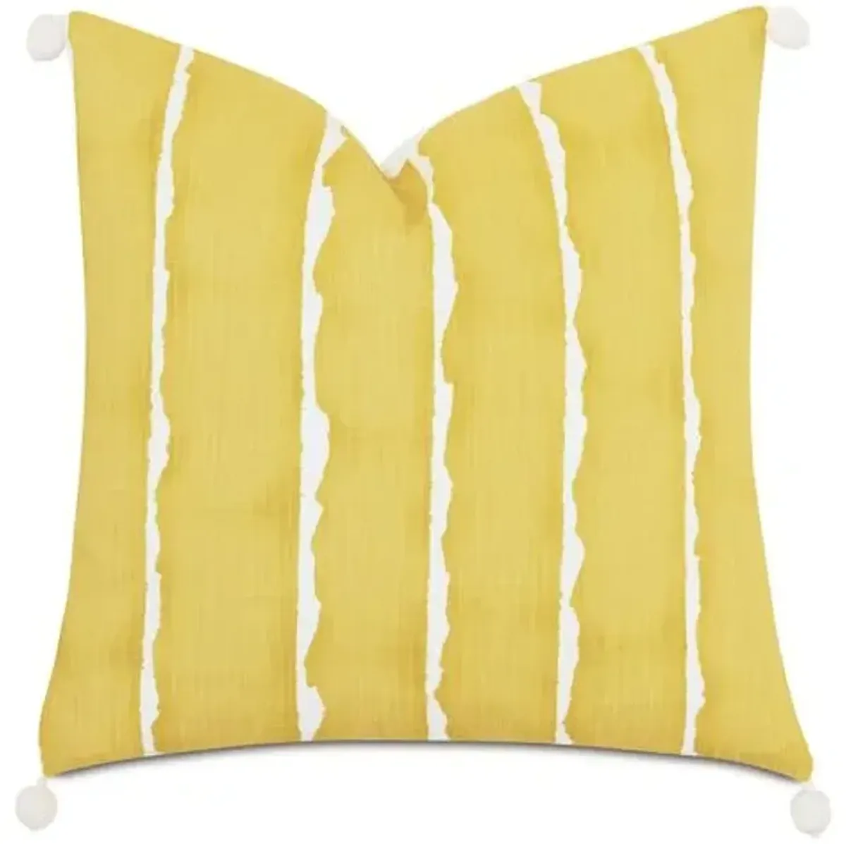 Meyer 20x20 Ball Trim Pillow - Yellow Linen