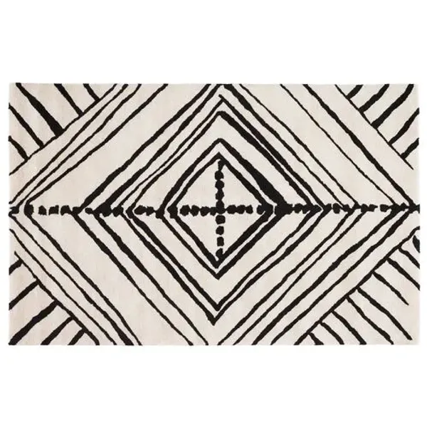 Walderston Nikki Chu Rug - Dove/Black - White - White
