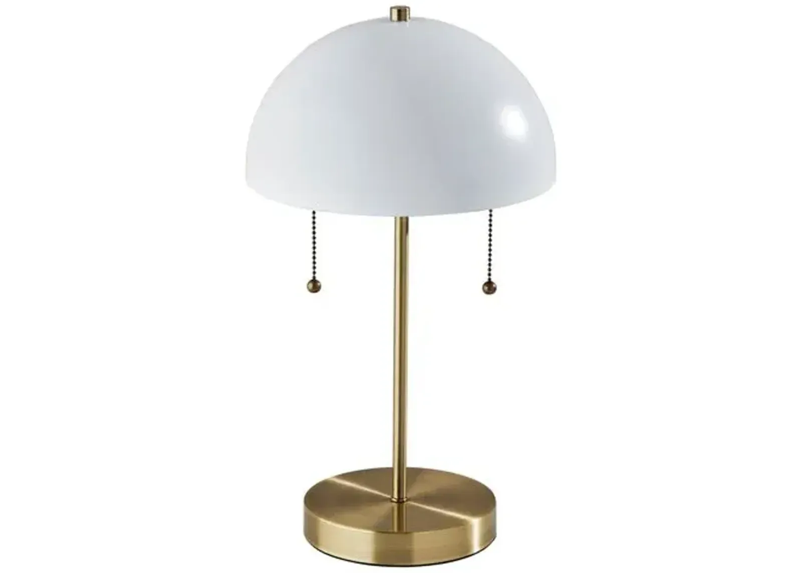 Finn Table Lamp - Antique Brass/White