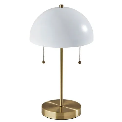 Finn Table Lamp - Antique Brass/White