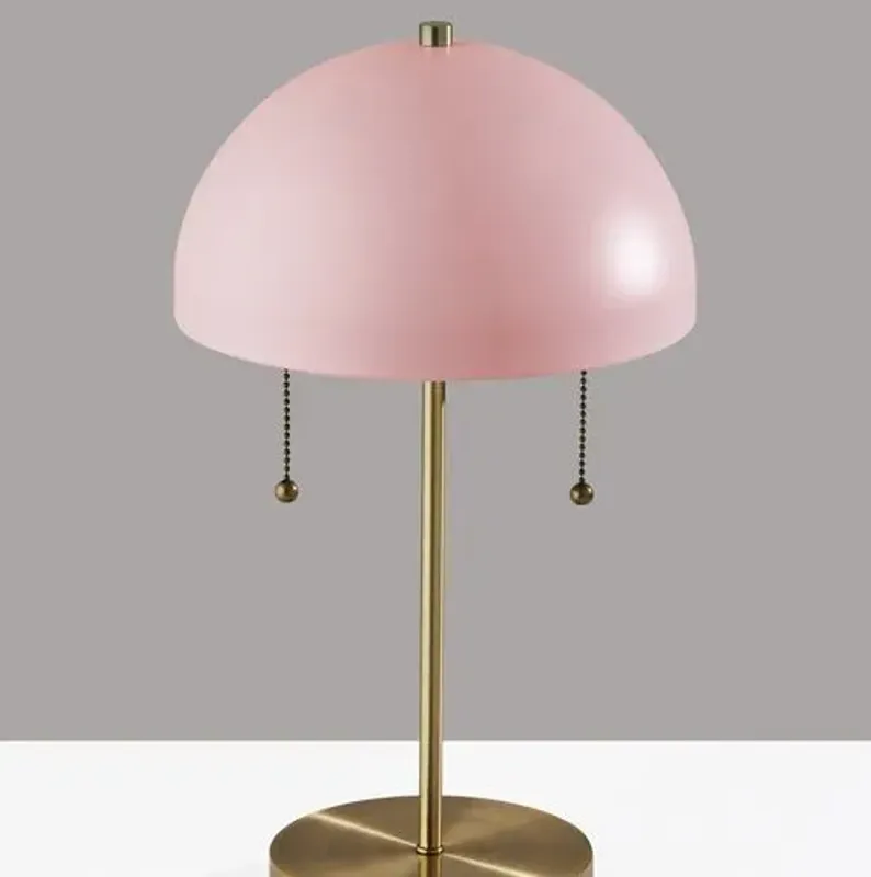 Finn Table Lamp - Antique Brass/Pink