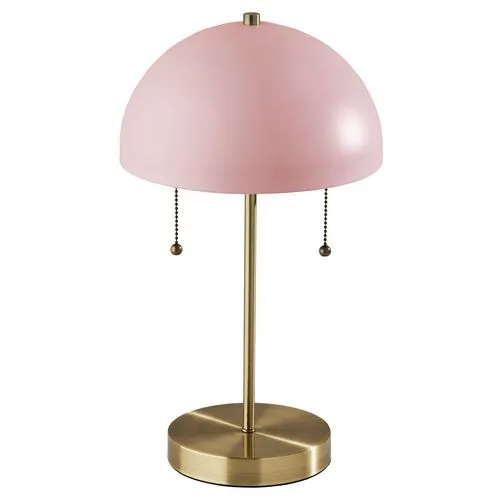 Finn Table Lamp - Antique Brass/Pink