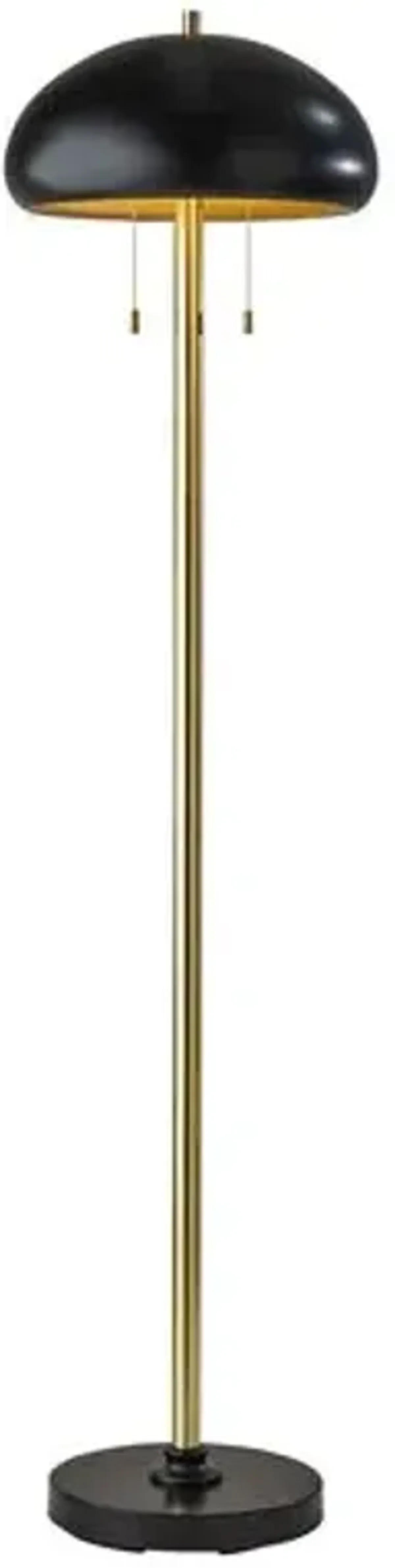 Huck Floor Lamp - Black/Antique Brass