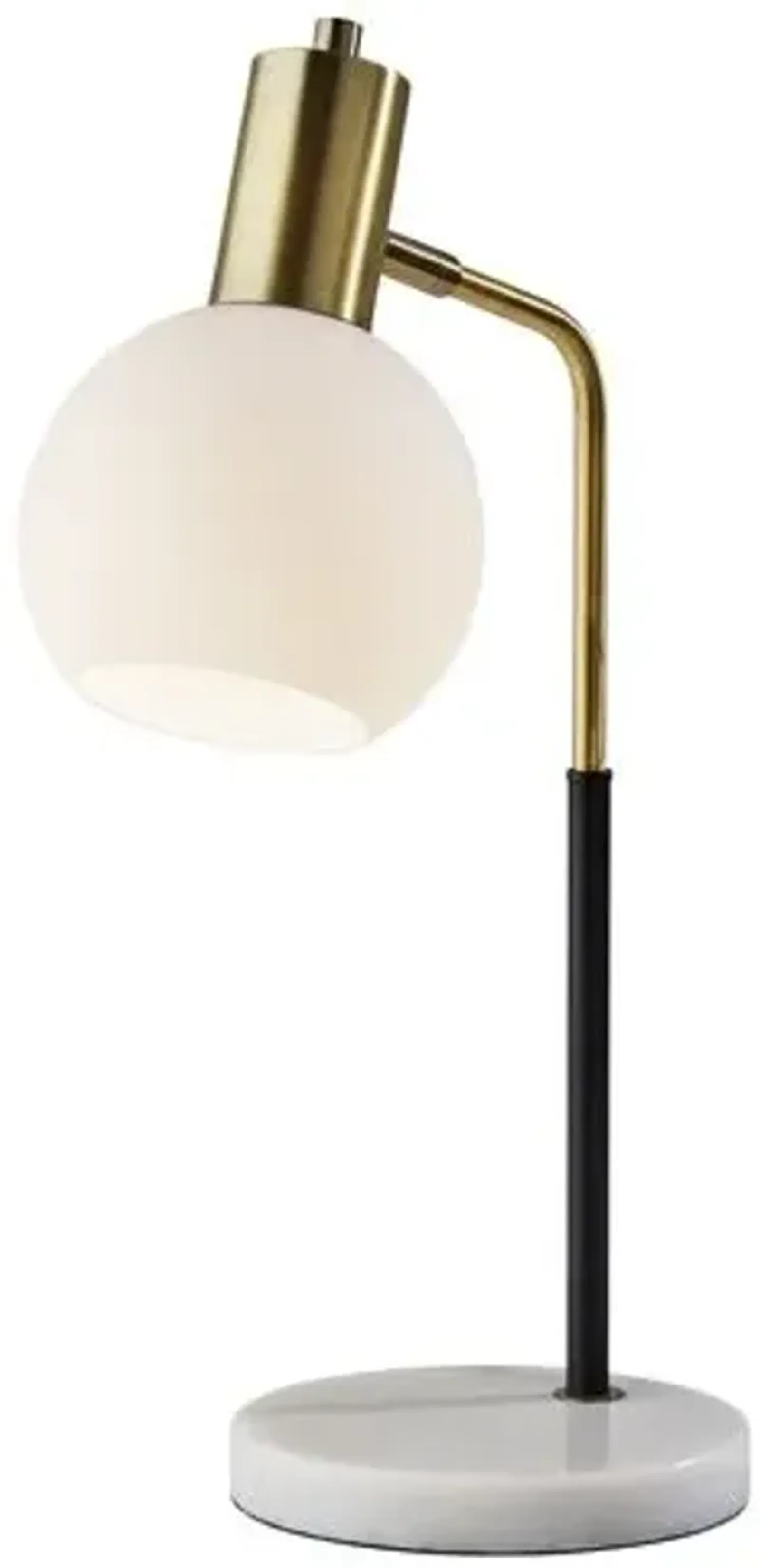 Thane Desk Lamp - Black/Antique Brass - White