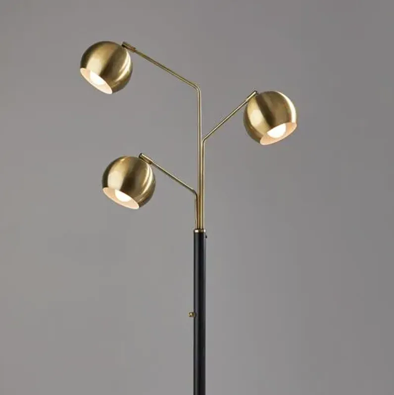 Eliza Floor Lamp - Black/Antique Brass