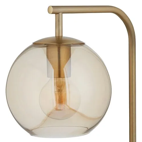 Zoe Globe Floor Lamp - Antique Brass