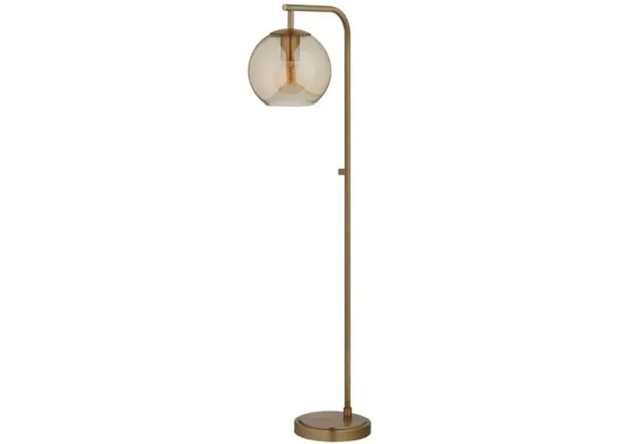 Zoe Globe Floor Lamp - Antique Brass