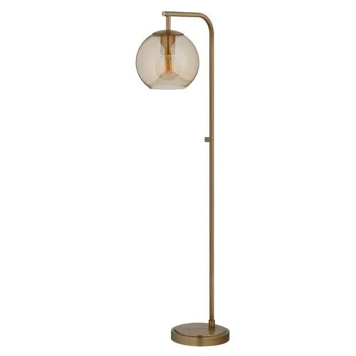 Zoe Globe Floor Lamp - Antique Brass