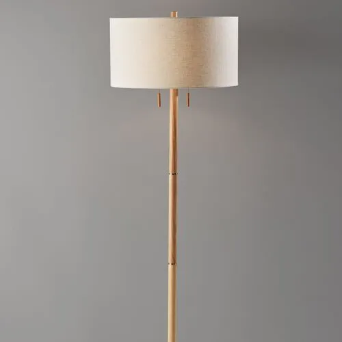 Clara Floor Lamp - Natural/ Brass