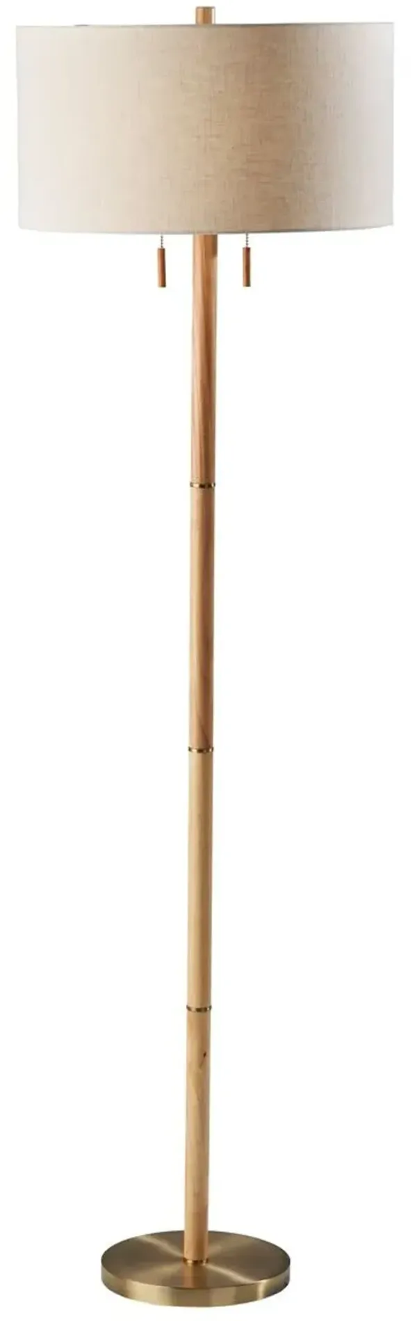Clara Floor Lamp - Natural/ Brass