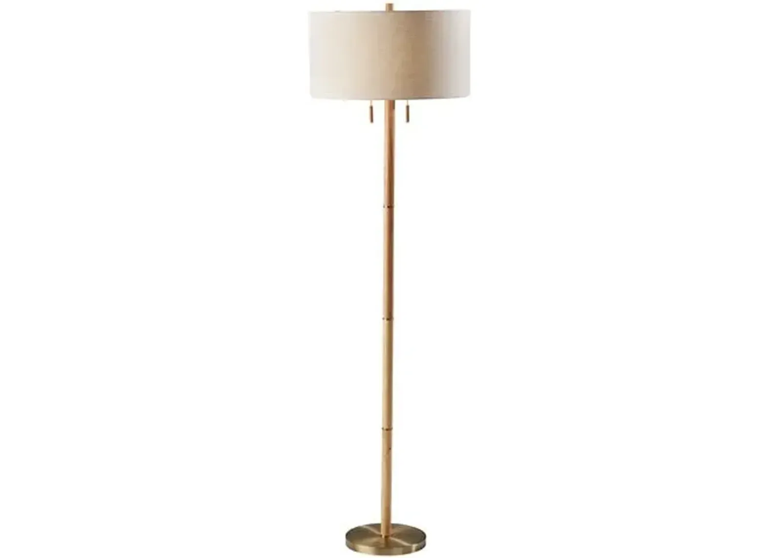 Clara Floor Lamp - Natural/ Brass