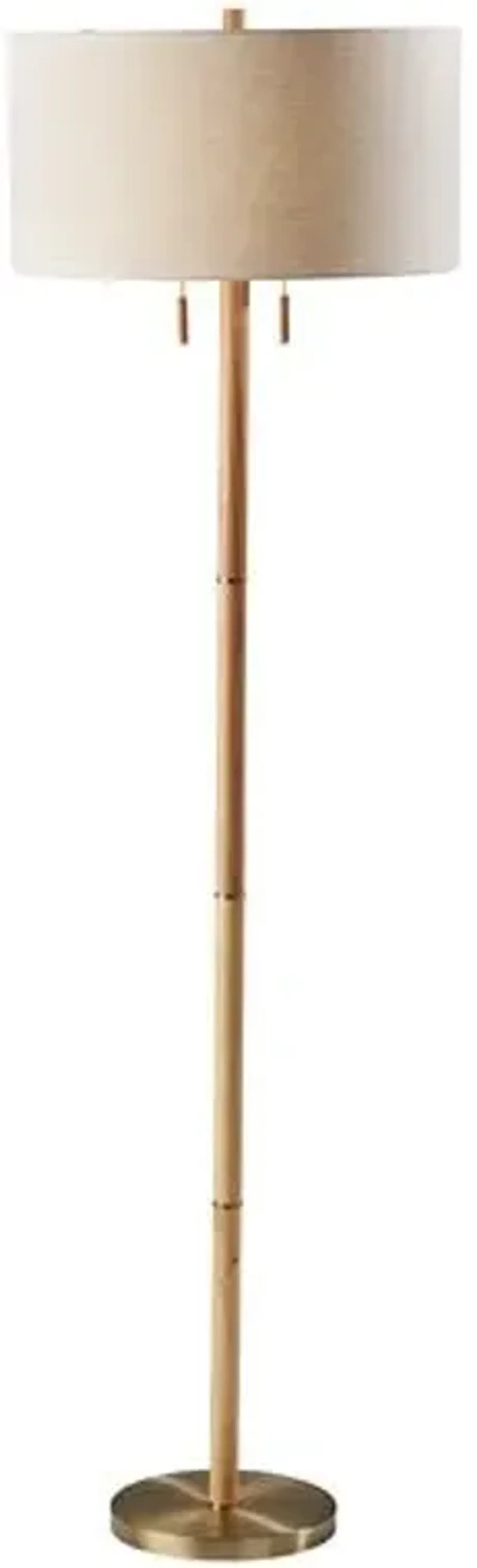 Clara Floor Lamp - Natural/ Brass