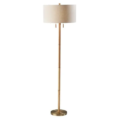 Clara Floor Lamp - Natural/ Brass