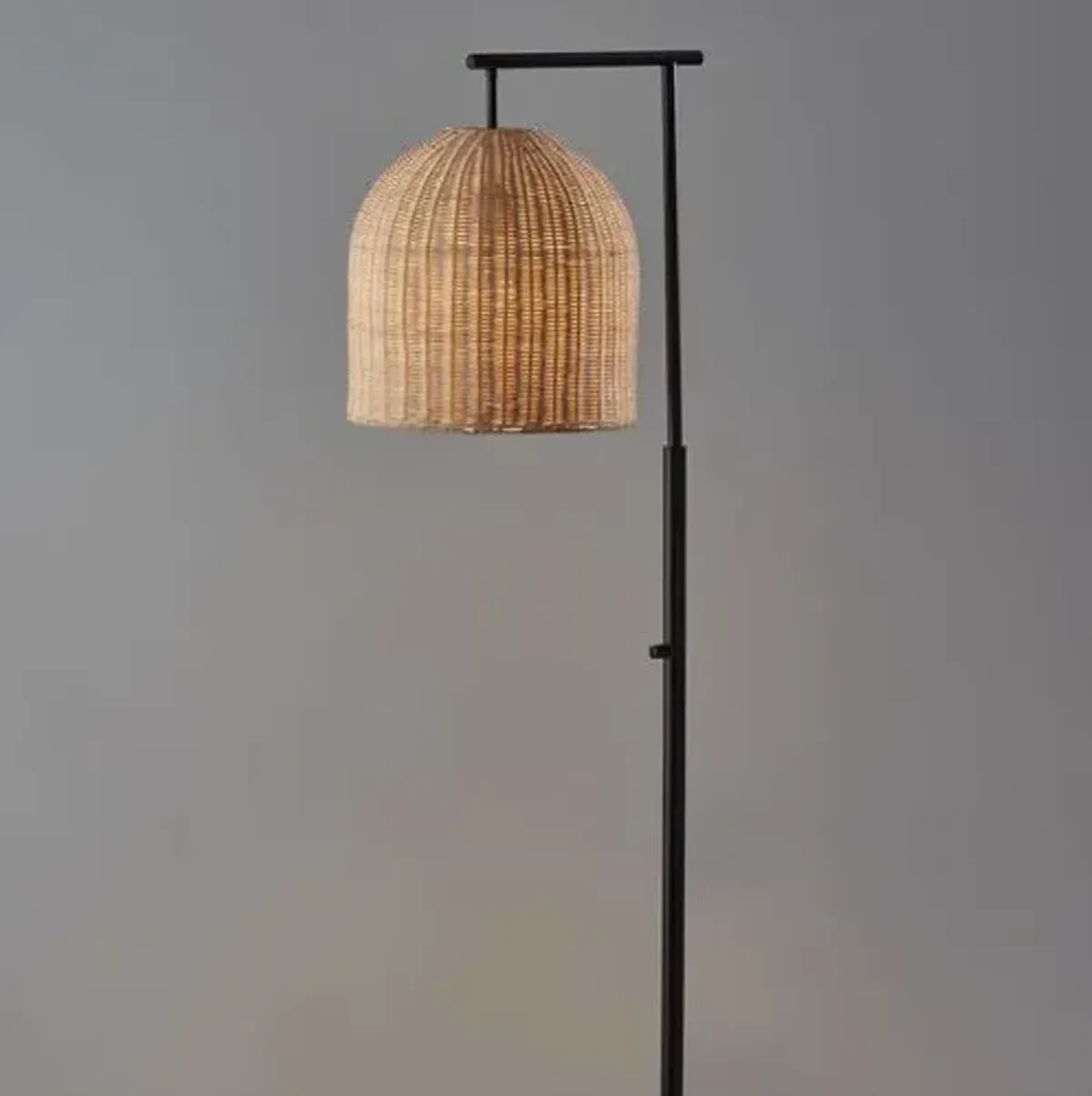 Dominica Rattan Floor Lamp - Dark Bronze/Natural
