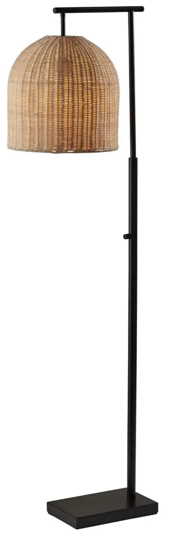 Dominica Rattan Floor Lamp - Dark Bronze/Natural