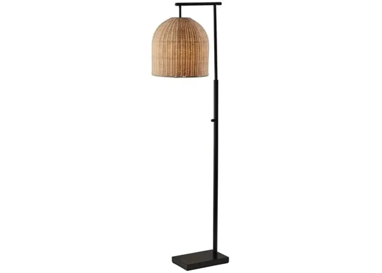 Dominica Rattan Floor Lamp - Dark Bronze/Natural