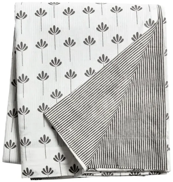 Kew Duvet Cover, Ivory/Charcoal