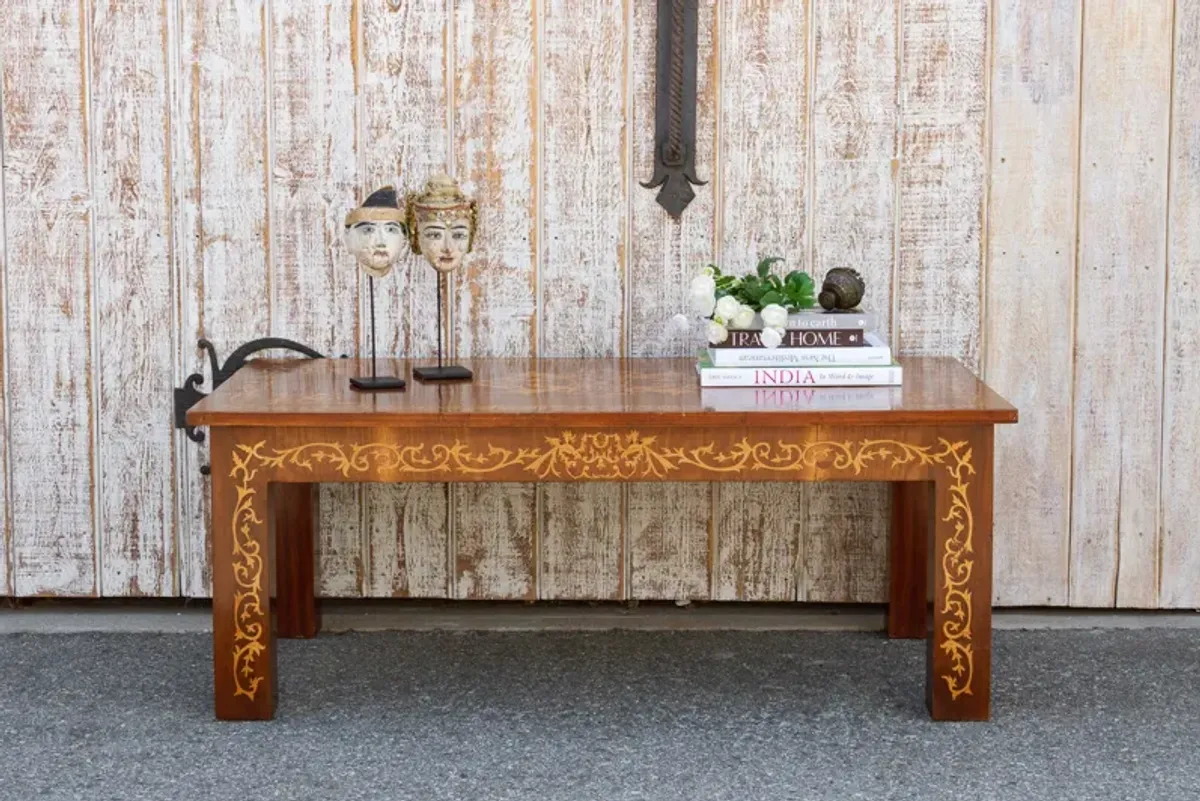 Dutch Colonial Marquetry Coffee Table - de-cor - Brown