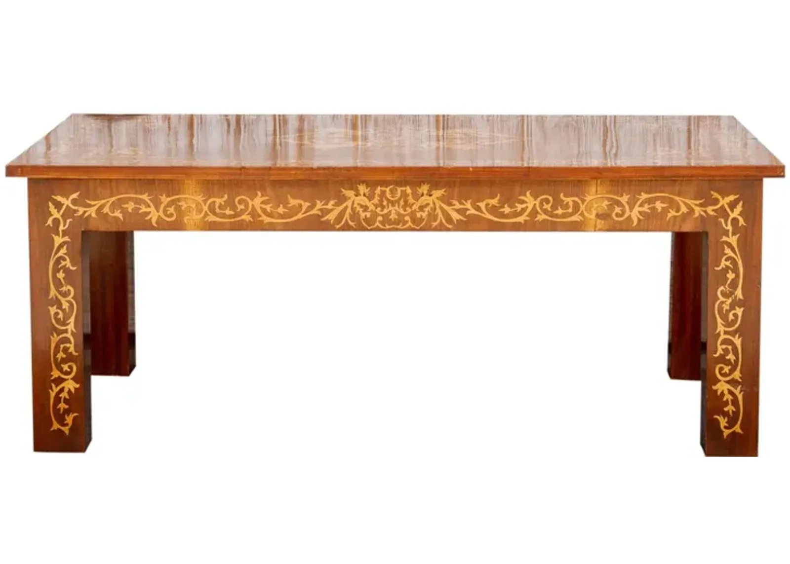 Dutch Colonial Marquetry Coffee Table - de-cor - Brown