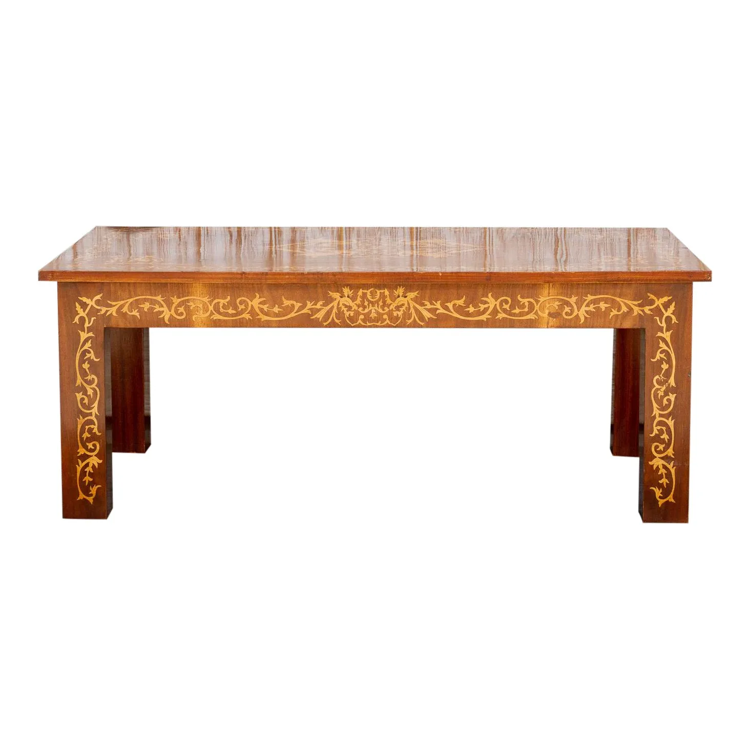 Dutch Colonial Marquetry Coffee Table - de-cor - Brown