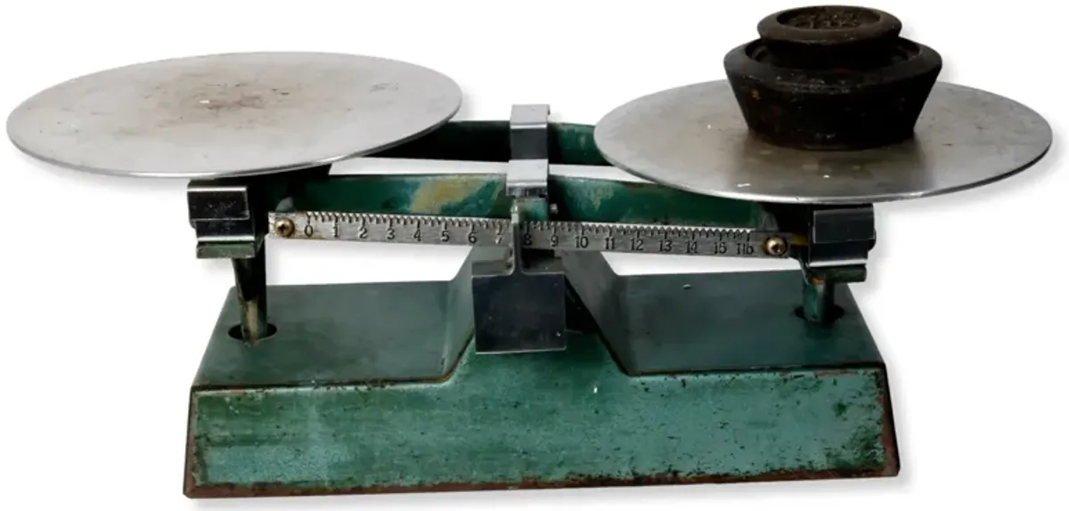 Industrial Scale wi/Weights - 3Pcs - The Queens Landing - Green