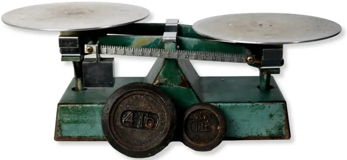 Industrial Scale wi/Weights - 3Pcs - The Queens Landing - Green