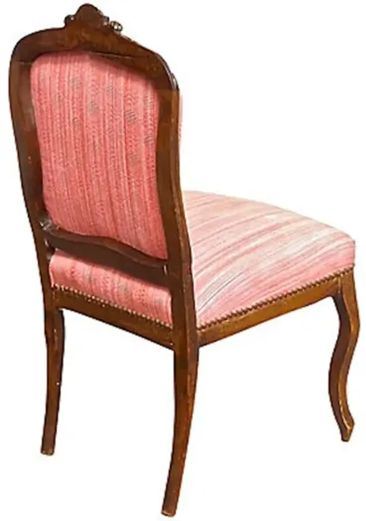 Carved & Upholstered French Side Chair - Vermilion Designs - pink