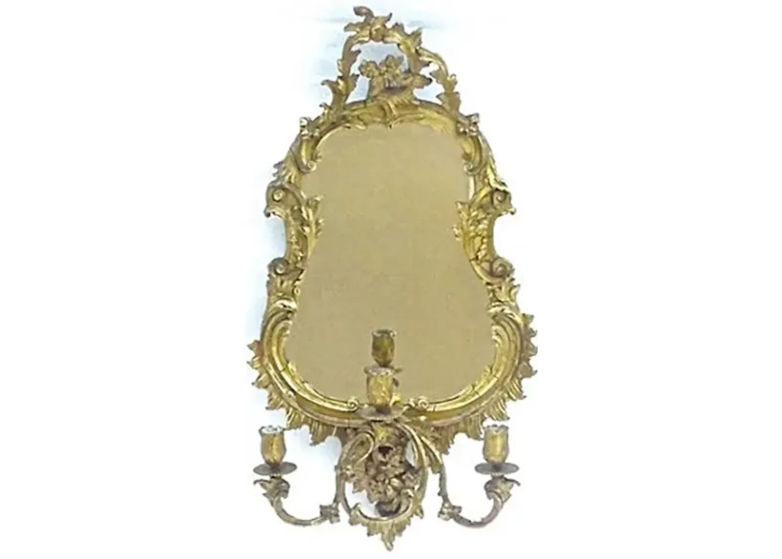 French Giltwood Acanthus Leaf Mirror - Vermilion Designs - Gold