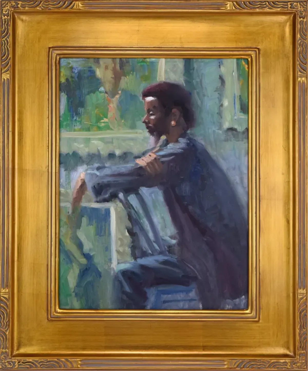 Impressionist Black Portrait by Barton - Antiquarian Art Company