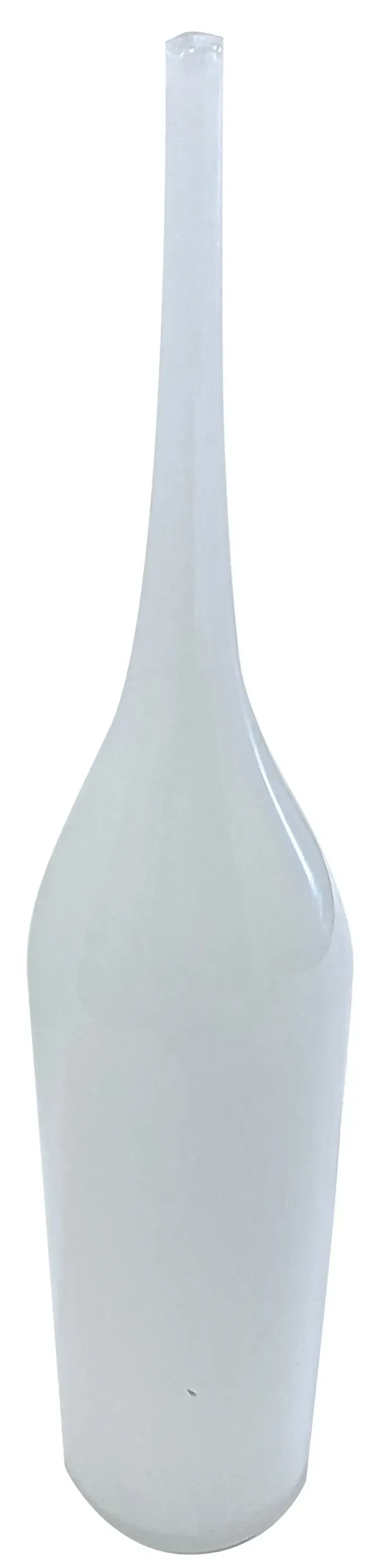 Tall Abstract White Glass Vase - Vermilion Designs