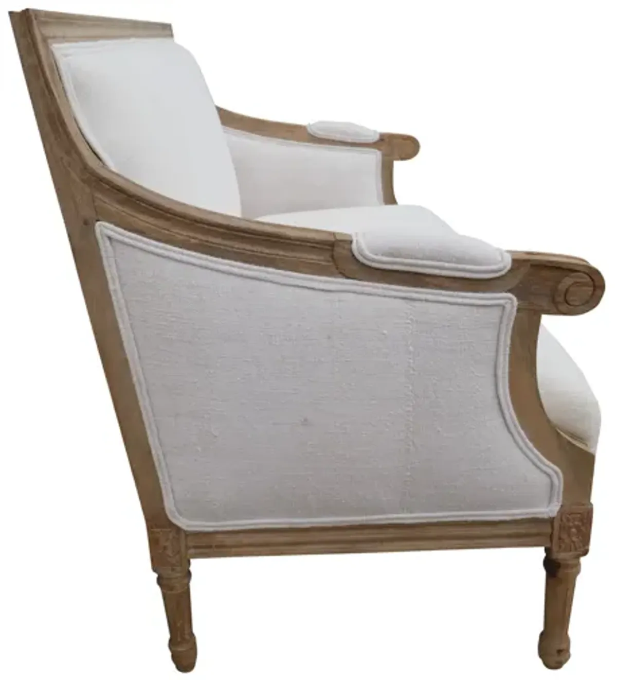 Settee in Vintage French Linen - White