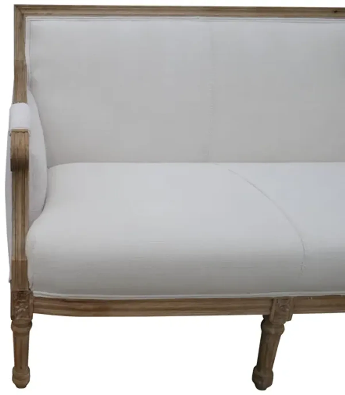 Settee in Vintage French Linen - White