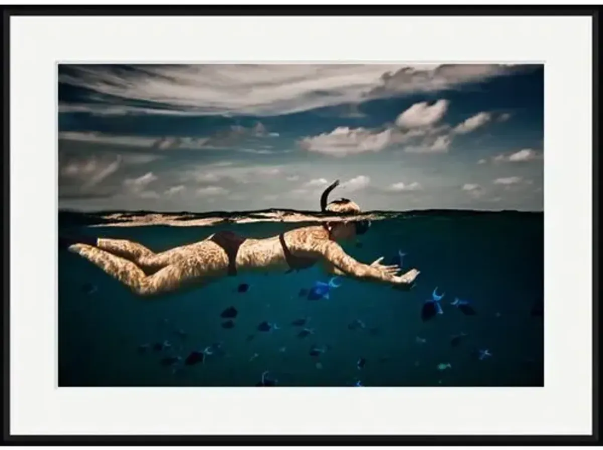 Girl Snorkelling in Indian Ocean - Black