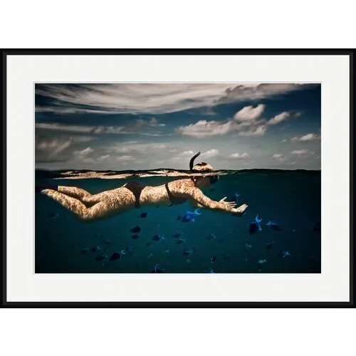 Girl Snorkelling in Indian Ocean - Black