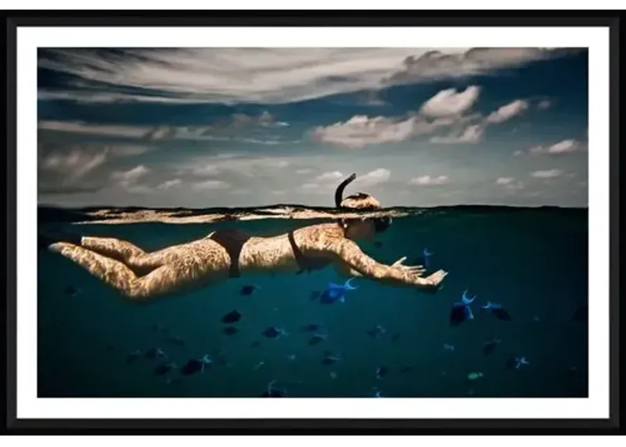 Girl Snorkelling in Indian Ocean - Black