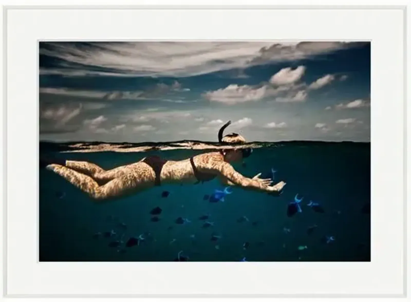 Girl Snorkelling in Indian Ocean - White