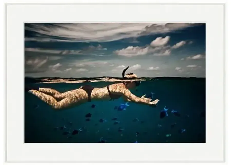 Girl Snorkelling in Indian Ocean - White